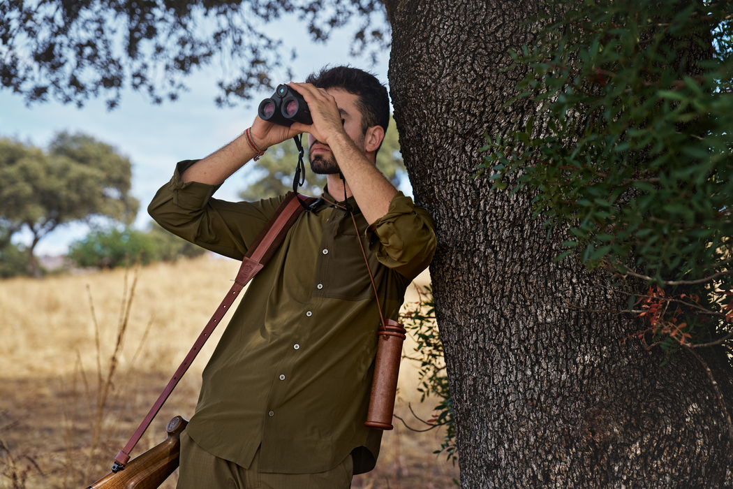 Logmar letvægts L/S-skjorte Dark olive/Willow green - Härkila