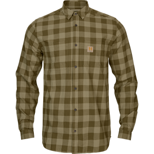 Härkila skandinavisk L/S-skjorte - Dark olive check - Härkila