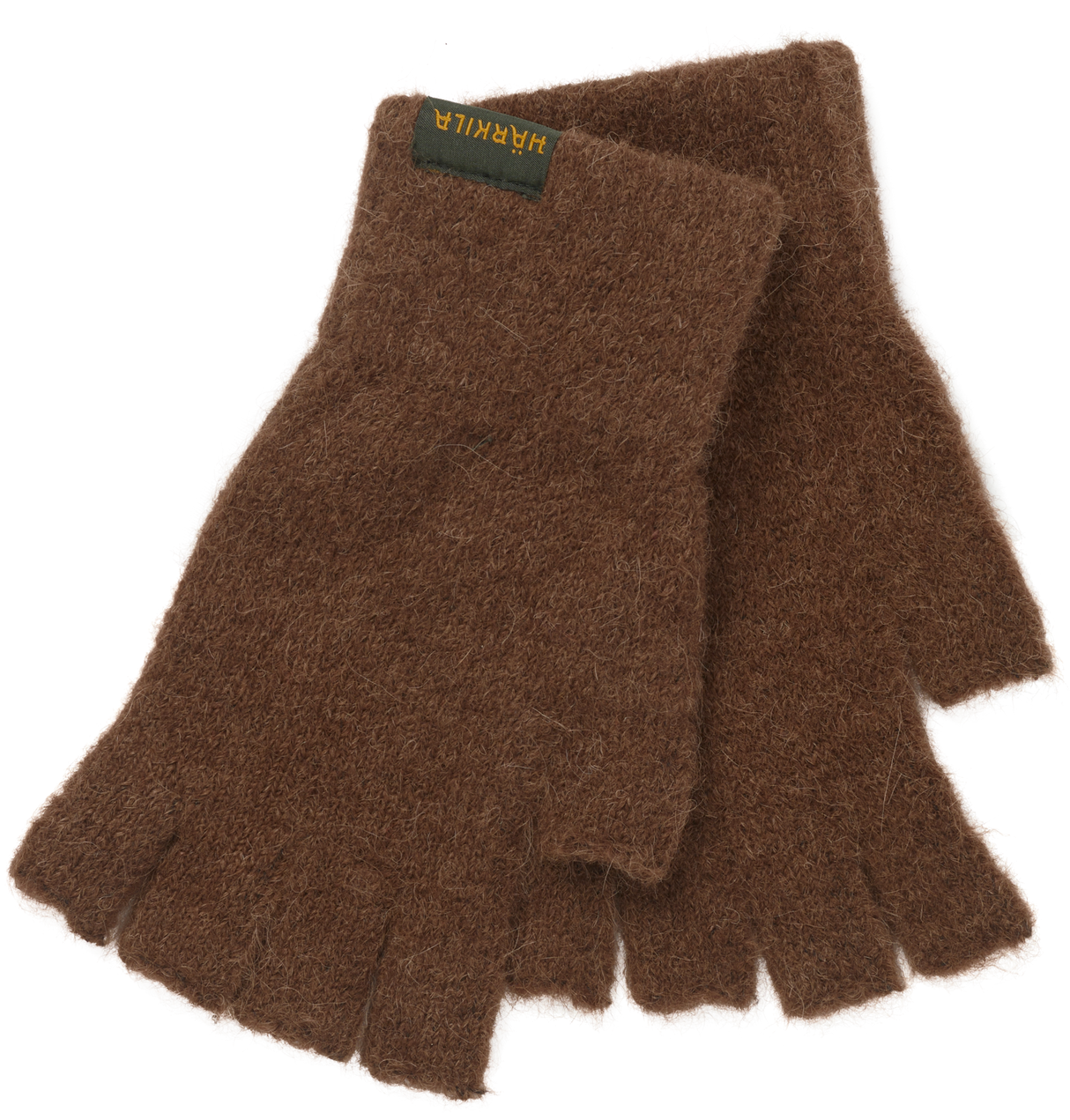 Alpacka Half Finger Handsker - Pinecone brown