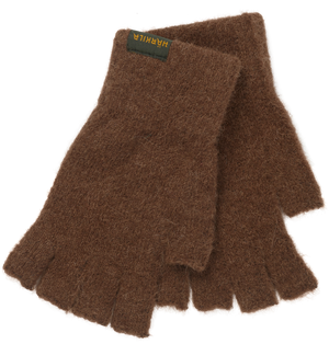 Alpacka Half Finger Handsker - Pinecone brown
