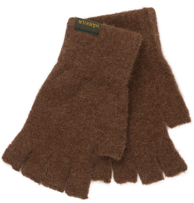 Alpacka Half Finger Handsker - Pinecone brown
