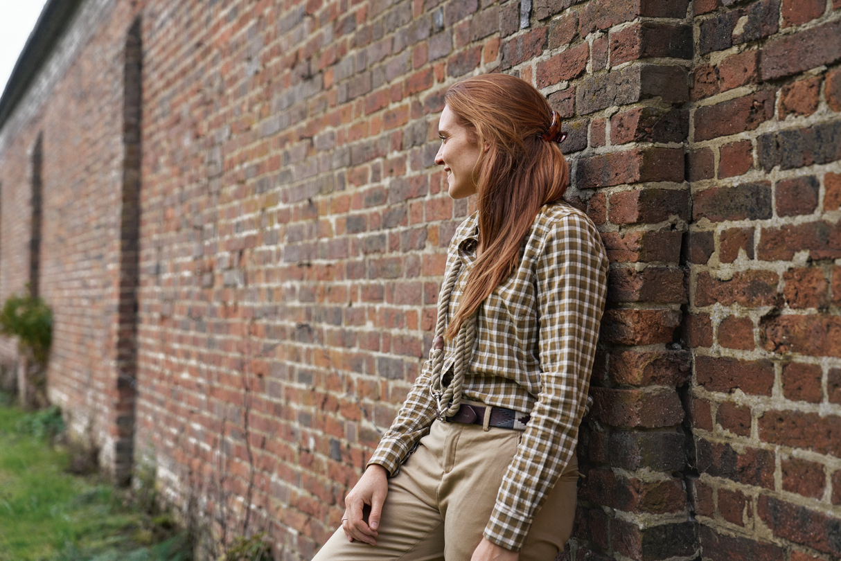Härkila Fjell L/S-skjorte til kvinder Dark olive check - Härkila
