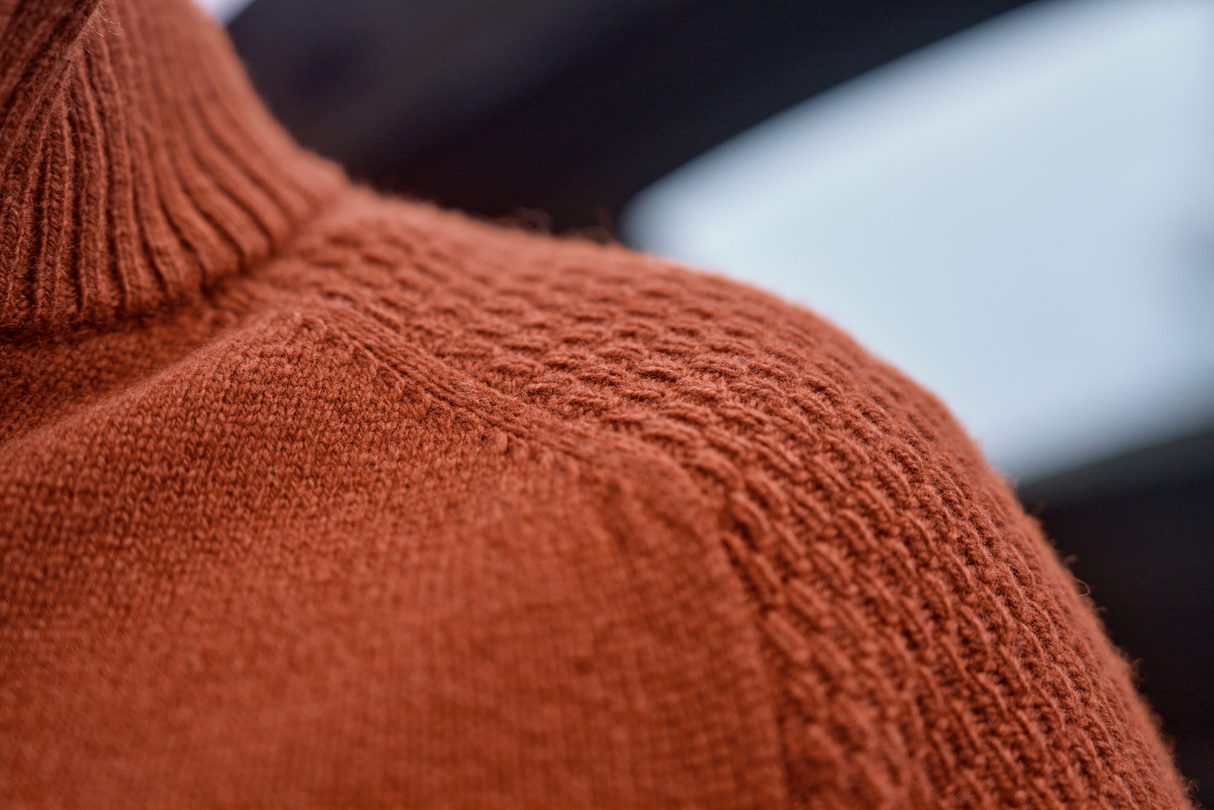 Vincent Merino Half Zip Pullover - Bombay brown