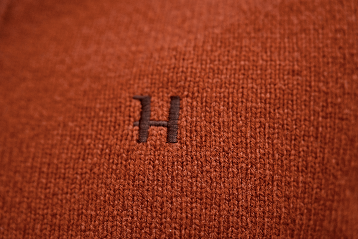 Vincent Merino Half Zip Pullover - Bombay brown
