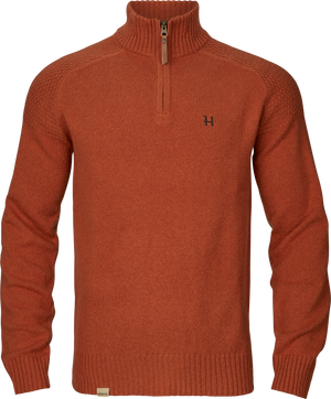 Vincent Merino Half Zip Pullover - Bombay brown