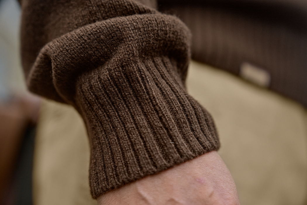 Vincent Merino Half Zip Pullover - Demitasse brown