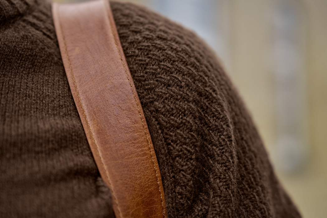 Vincent Merino Half Zip Pullover - Demitasse brown