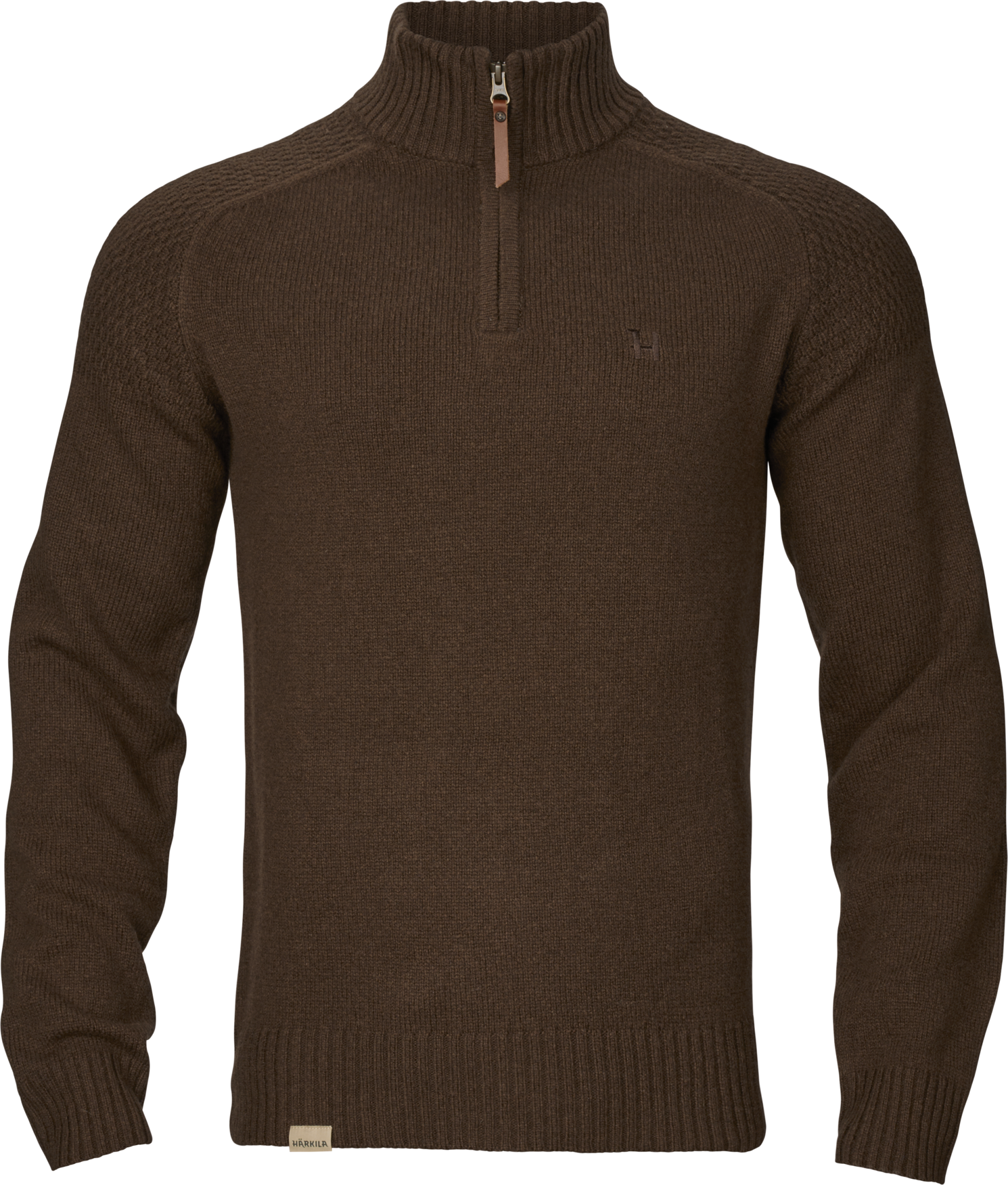 Vincent Merino Half Zip Pullover - Demitasse brown