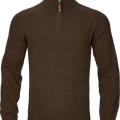 Vincent Merino Half Zip Pullover - Demitasse brown
