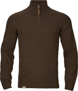 Vincent Merino Half Zip Pullover - Demitasse brown