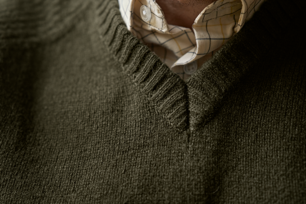 Vincent Merino V-Neck Pullover - Rosin