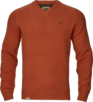 Vincent Merino V-Neck Pullover - Bombay brown