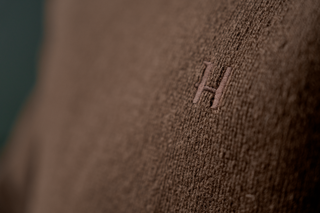 Vincent Merino V-Neck Pullover - Demitasse brown