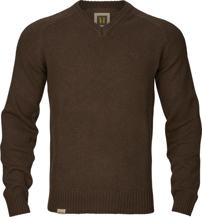 Vincent Merino V-Neck Pullover - Demitasse brown