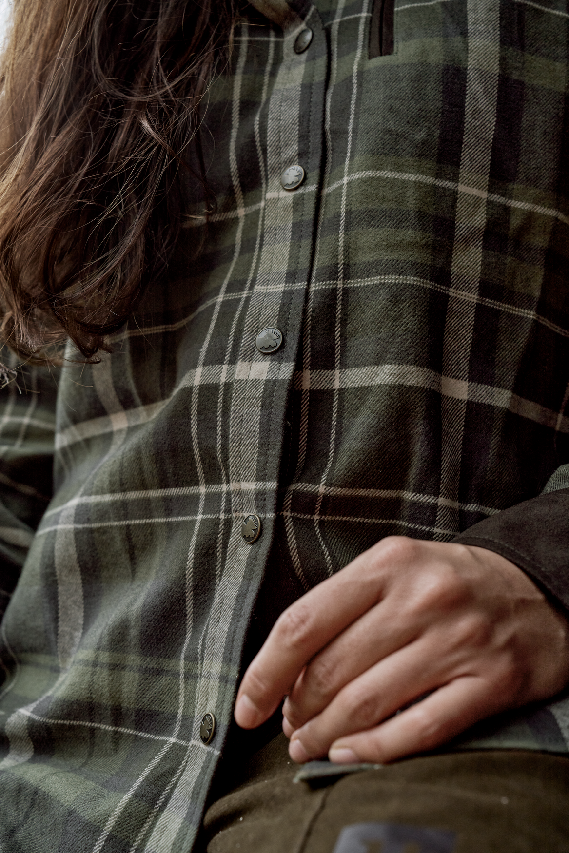 Pajala L/S Skjorte Kvinder - Olive check