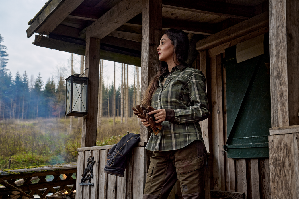 Pajala L/S Skjorte Kvinder - Olive check