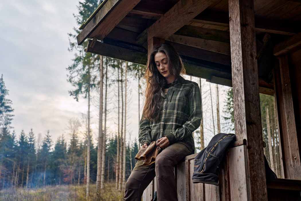Pajala L/S Skjorte Kvinder - Olive check