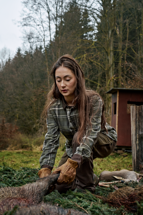 Pajala L/S Skjorte Kvinder - Olive check