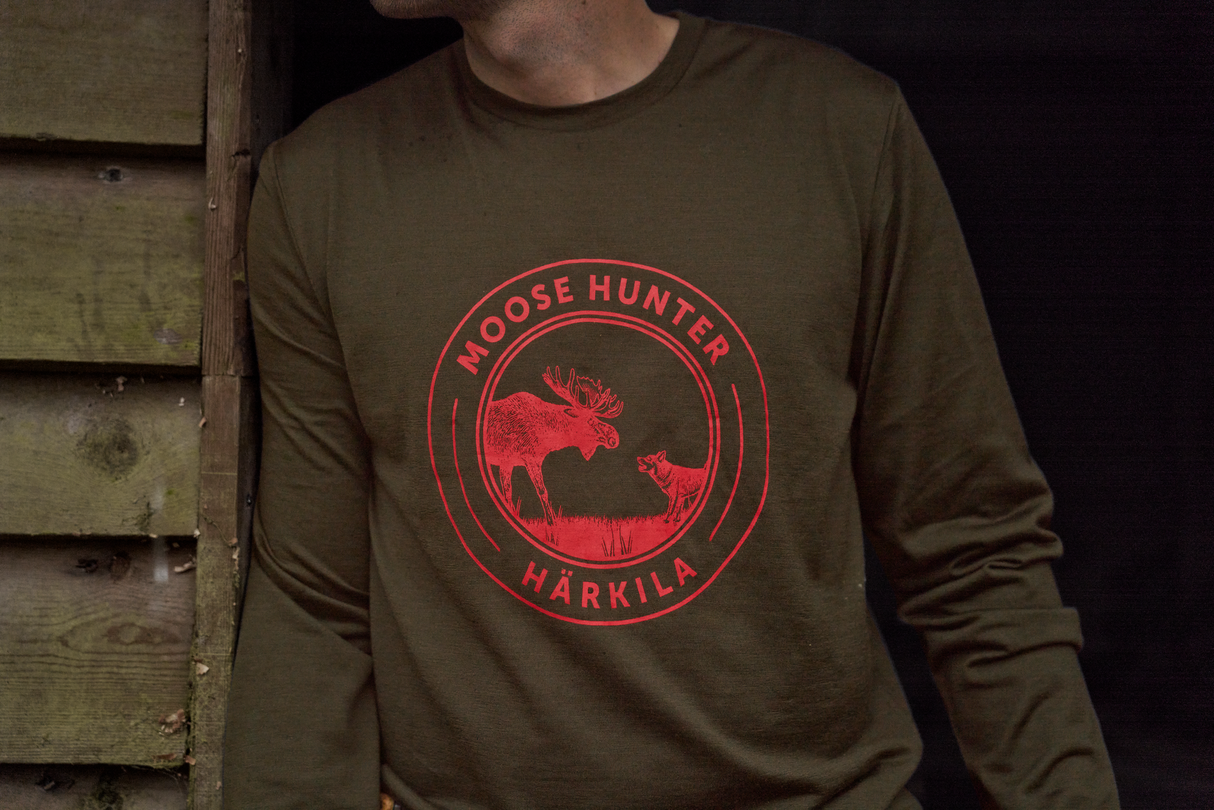 Härkila Game L/S T-Shirt - Willow green moose