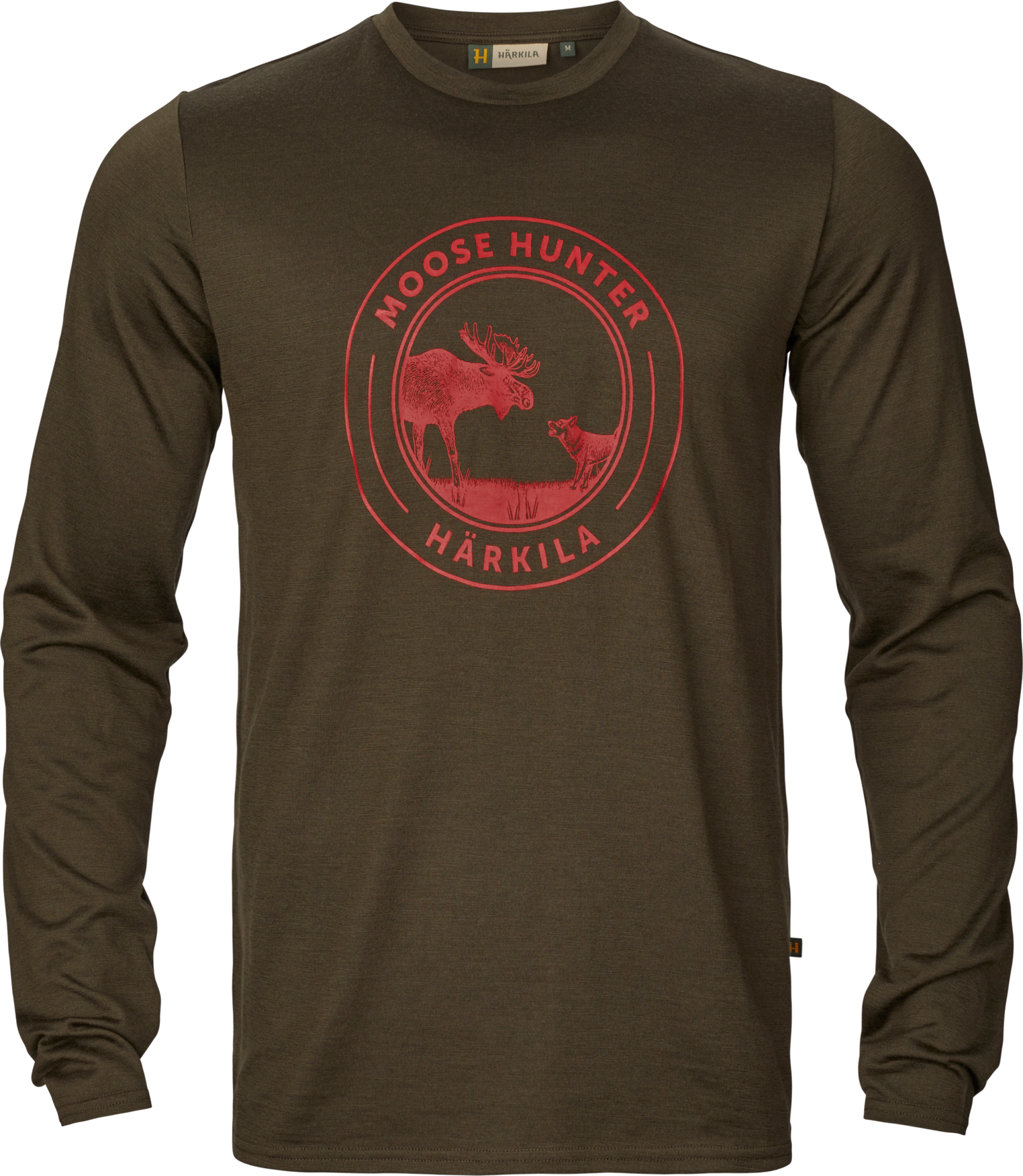 Härkila Game L/S T-Shirt - Willow green moose