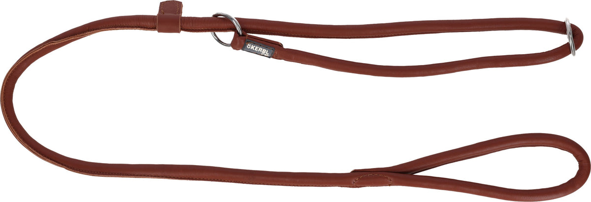 Hundeline Roma Slip rund læder - Cognac brun