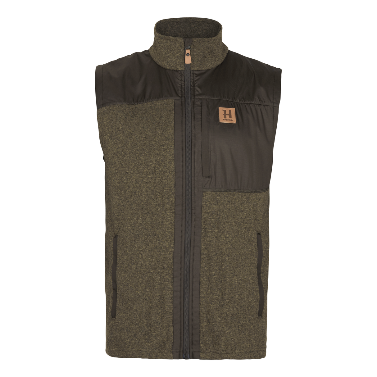 Härkila Kalix fleece vest - Willow green/Shadow brown - Härkila