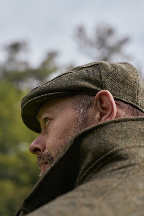 Kenmore Cl. Flat Cap - Forest green/Herringbone