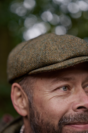 Kenmore Cl. Baker Boy Cap - Forest green/Herringbone