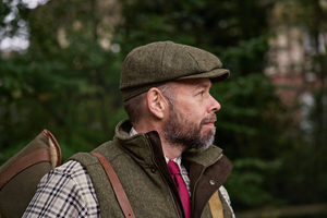 Kenmore Cl. Baker Boy Cap - Forest green/Herringbone