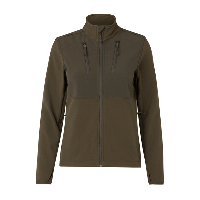Härkila Scandinavian softshell-jakke W - Willow green/Shadow brown - Härkila