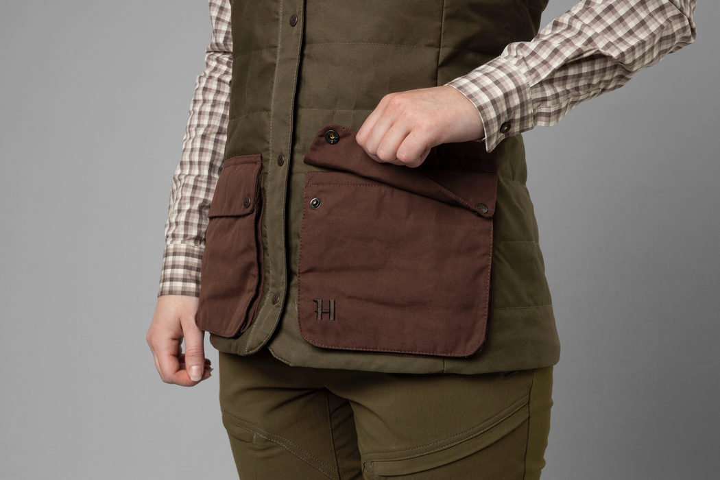 Retrieve vest Women Dark warm olive/Burgundy - Härkila