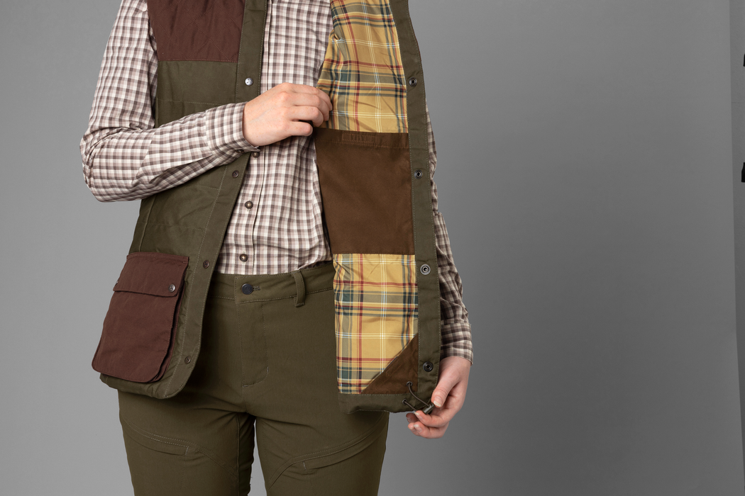 Retrieve vest Women Dark warm olive/Burgundy - Härkila