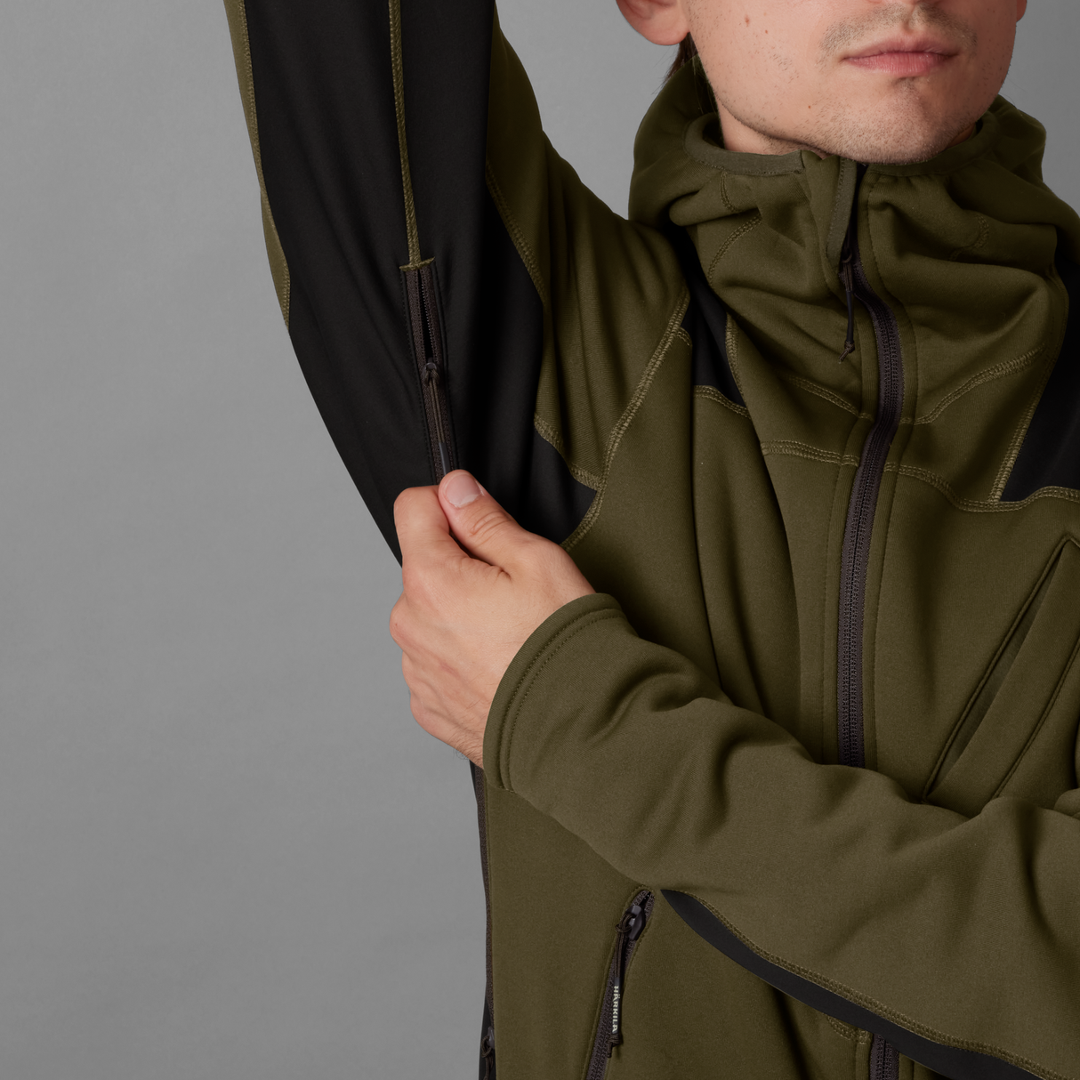 Deer Stalker - fleece hoodie Willow green/Shadow brown - Härkila