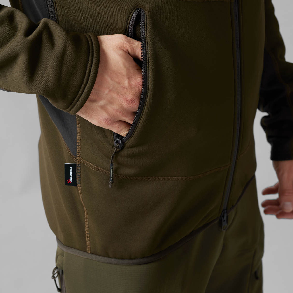 Deer Stalker - fleece hoodie Willow green/Shadow brown - Härkila
