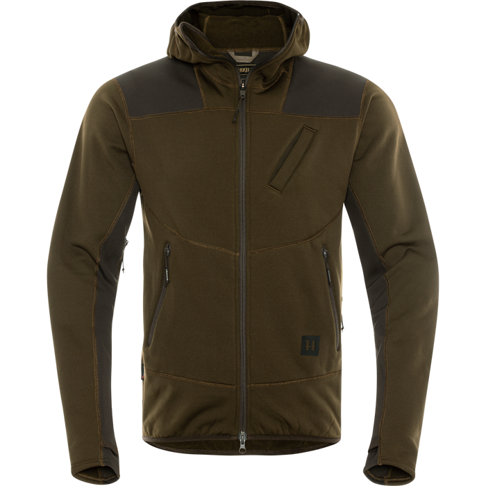 Deer Stalker fleece hoodie Willow green/Shadow brown - Härkila