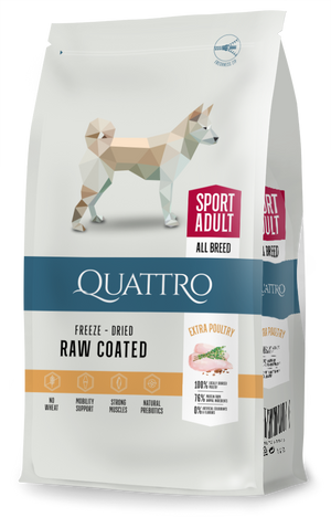 Quattro Super Premium All Breed Active Adult, Extra Poultry 12kg — 2 sække