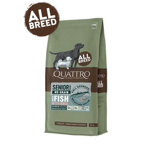 Quattro Super Premium No Grain All Breed Senior/diet White, Fish & Krill 12kg — 2 sække