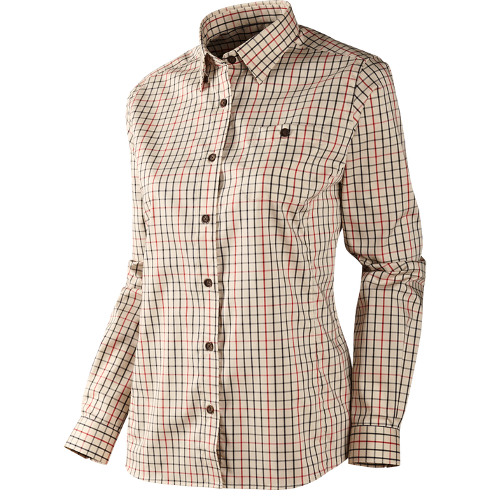 Lancaster Lady L/S skjorte Red check - Härkila