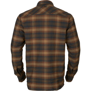 Eirik reversible skjorte jakke Dark warm olive/Burgundy - Härkila