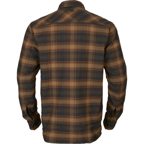 Eirik reversible skjorte jakke Dark warm olive/Burgundy - Härkila