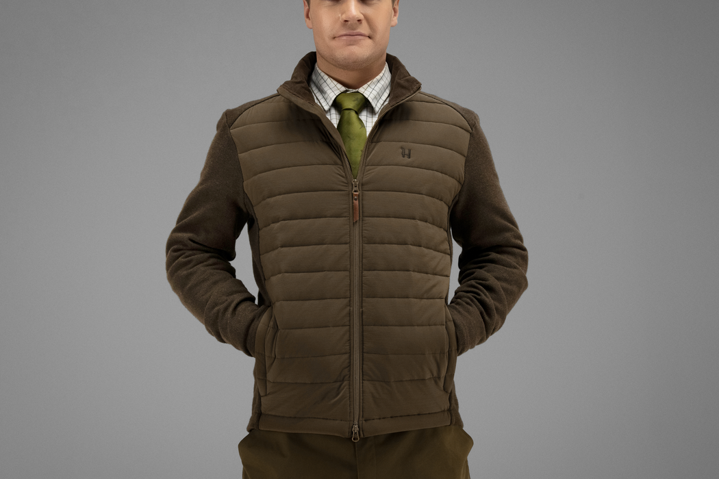 Retrieve Insulated cardigan Dark warm olive - Härkila