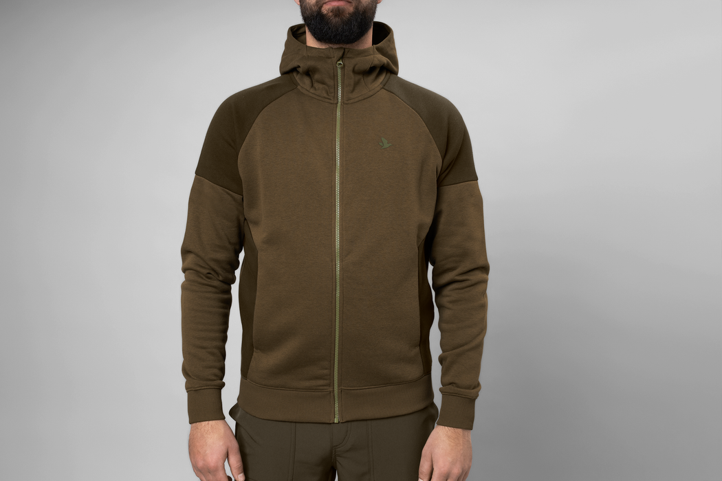 Seeland Cross hoodie w/zip Dark Olive - Seeland