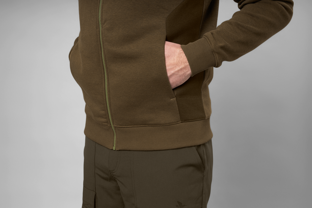 Seeland Cross hoodie w/zip Dark Olive - Seeland