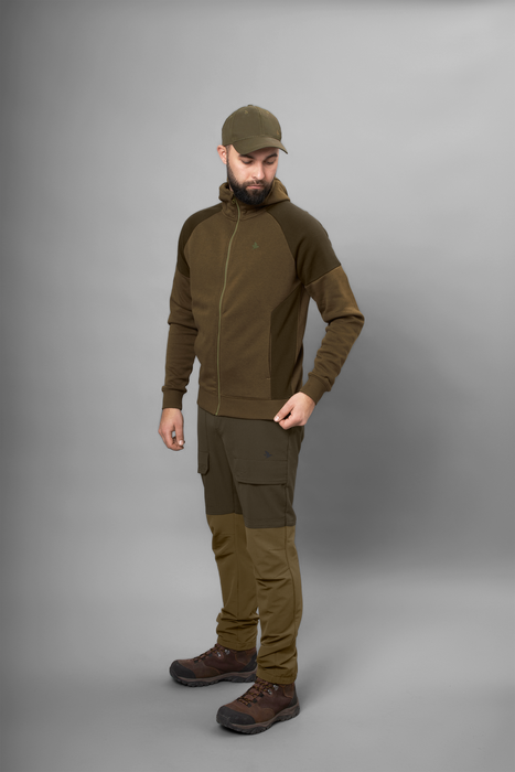 Seeland Cross hoodie w/zip Dark Olive - Seeland