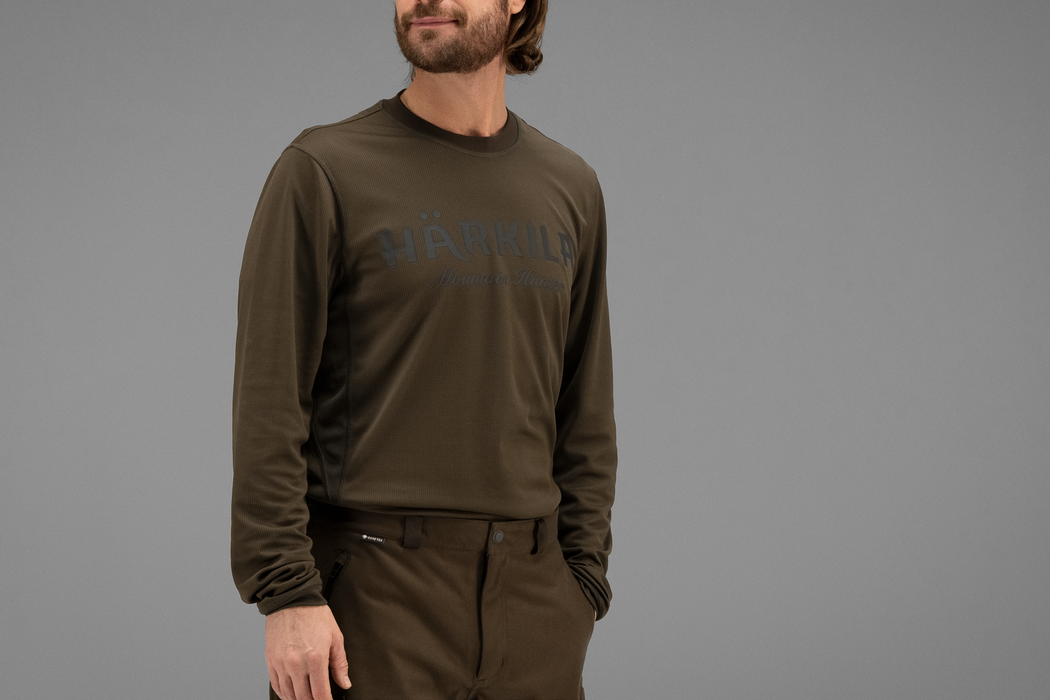 Mountain Hunter L/S t-shirt Hunting green/Shadow brown - Härkila