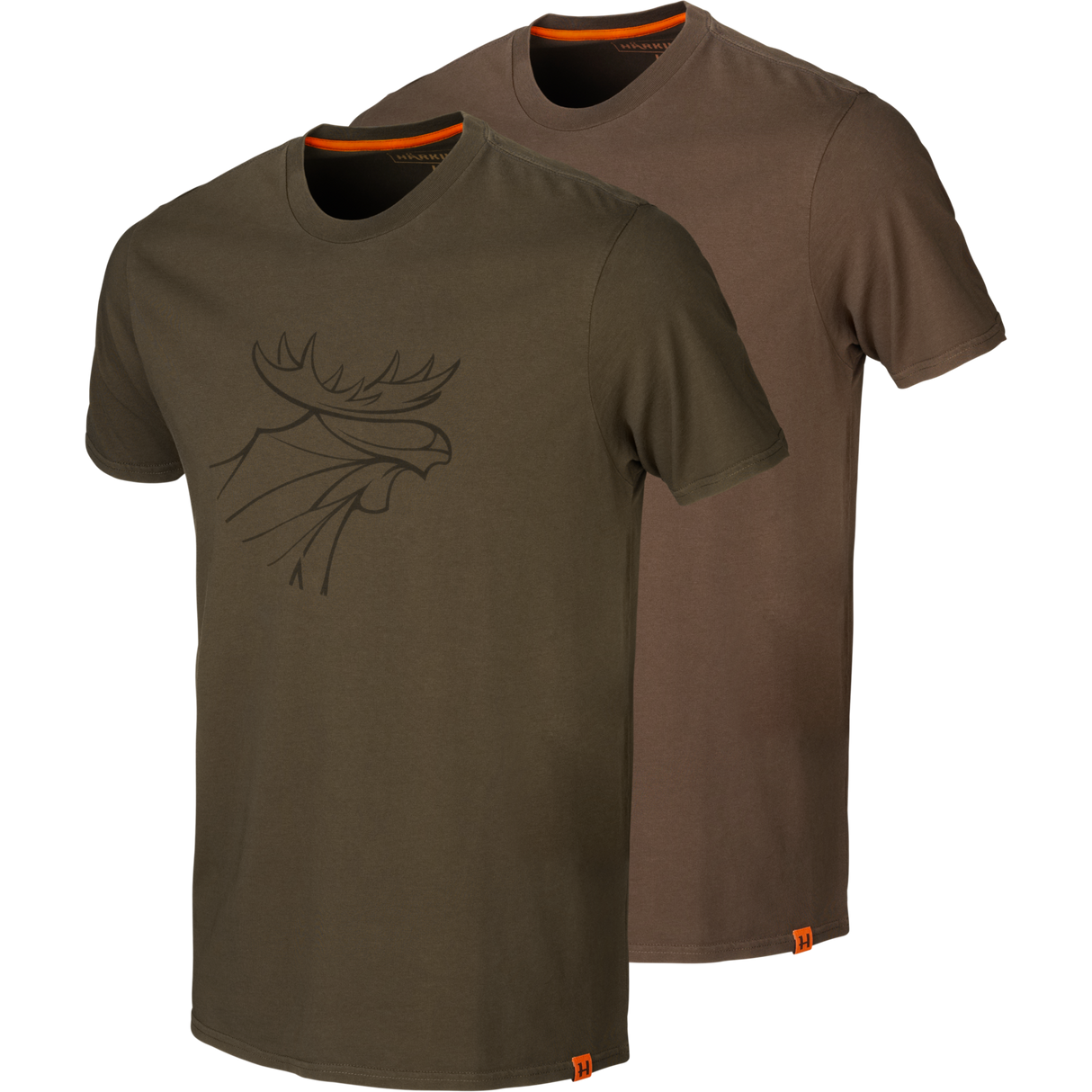 Härkila graphic t-shirt 2-pack - Willow green/Slate brown - Härkila