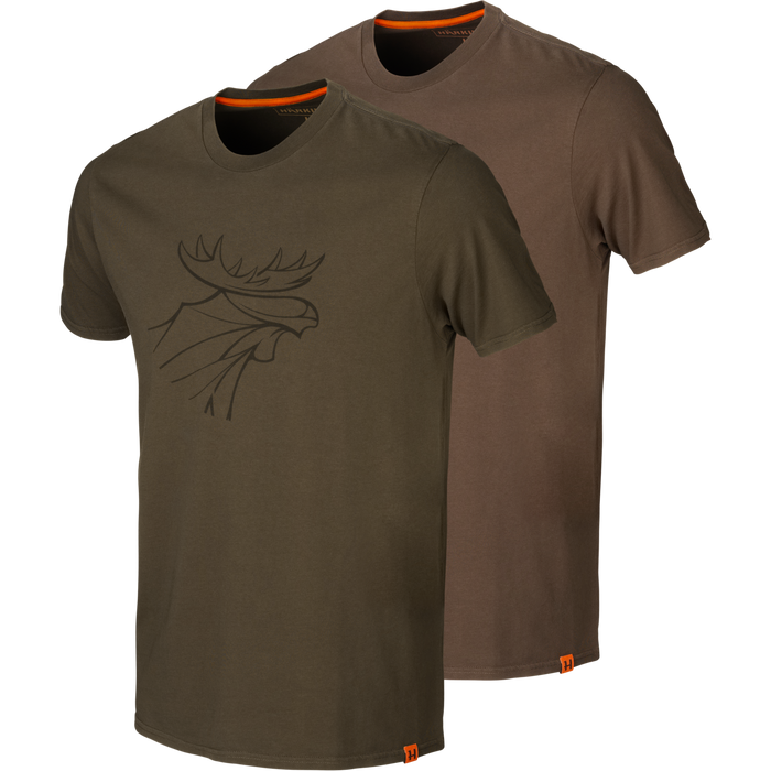 Härkila graphic t-shirt 2-pack Willow green/Slate brown - Härkila