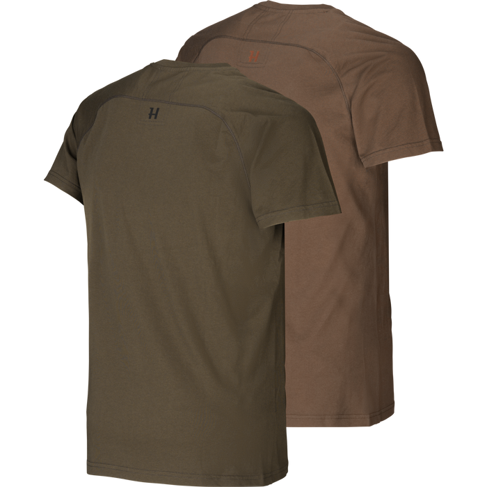 Härkila logo t-shirt 2-pack Willow green/Slate brown - Härkila