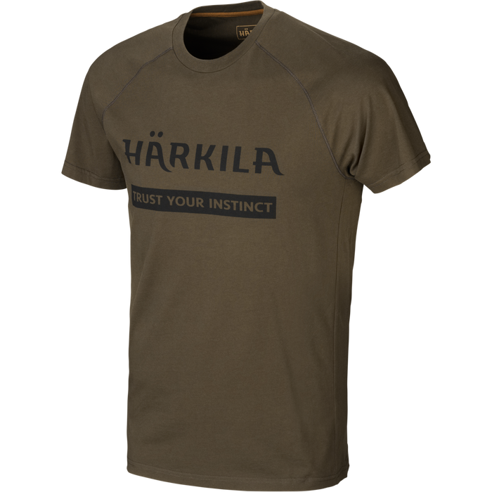 Härkila logo t-shirt 2-pack Willow green/Slate brown - Härkila