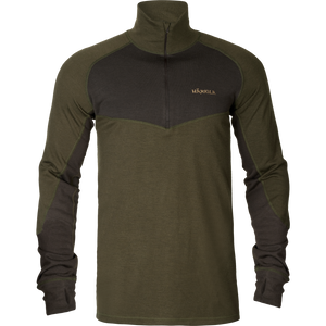 Härkila Base Warm zip neck Willow green/Shadow brown - Härkila